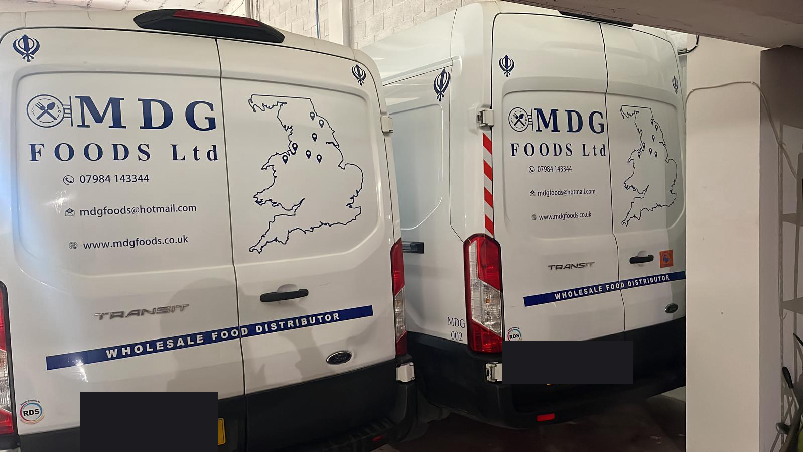 MDG Foods delivery van fleet